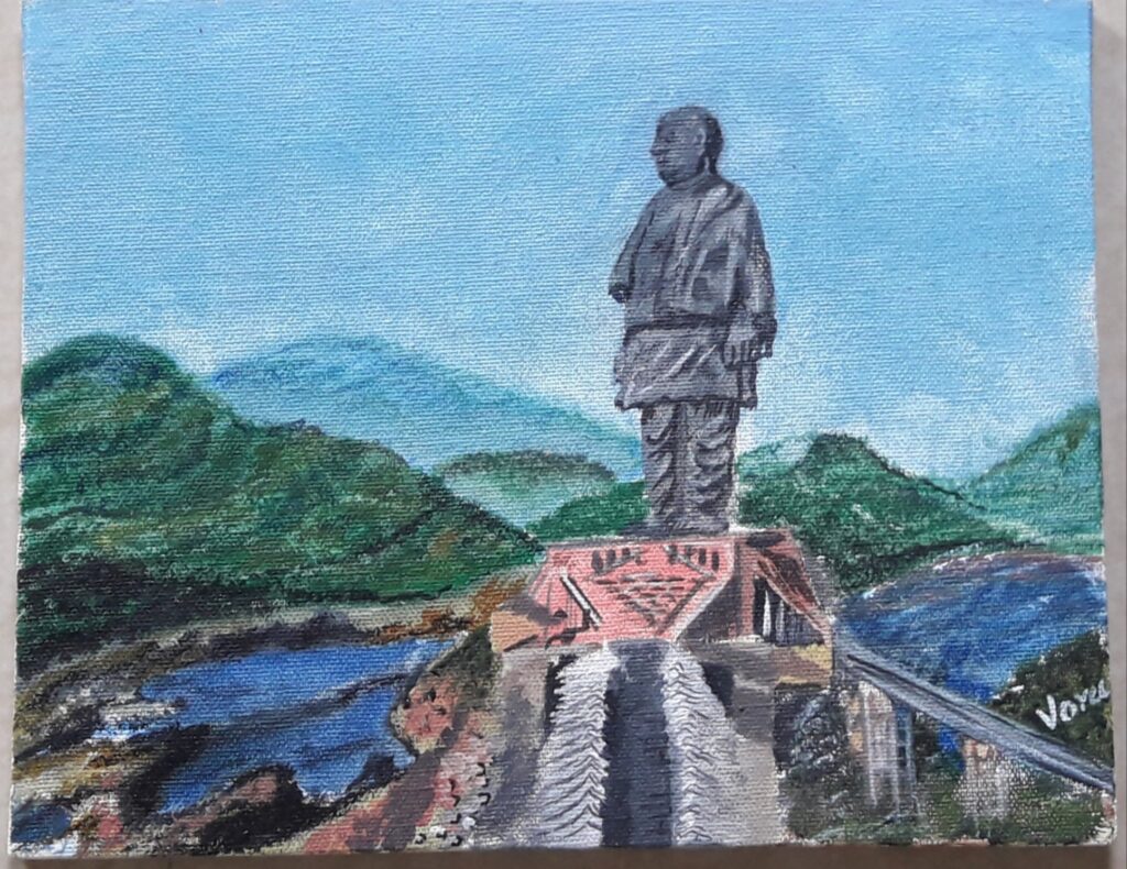 Acryic Painting Statue Of Unity